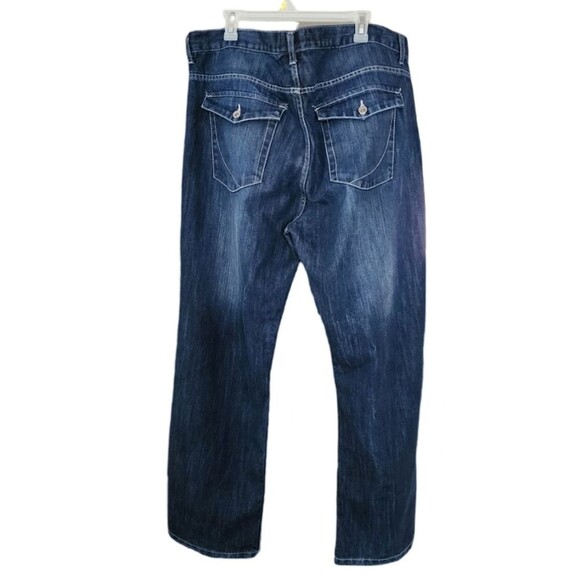 Paper Denim & Cloth Men’s Jeans 42x32 Blue Straight Leg Flap Pockets Mid Rise - Picture 2 of 7